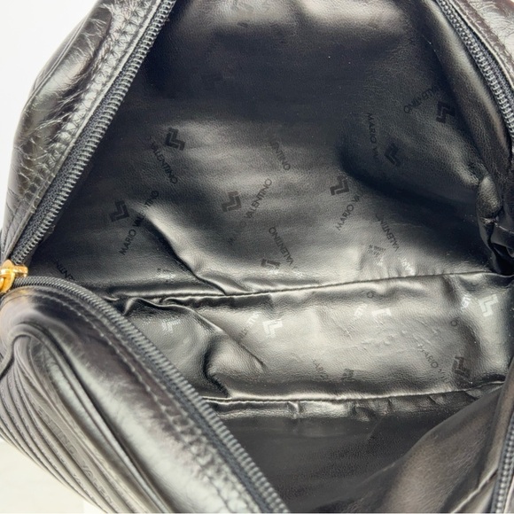 Mario Valentino Black Leather Travel Clutch Toiletry Pouch Bag - Picture 8 of 10